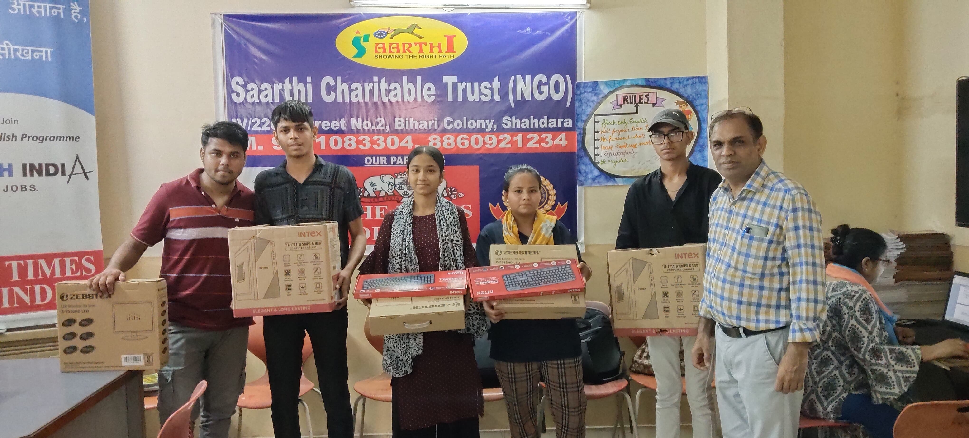 PC Distribution Drive held by Saarthi Charitable Trust in Delhi